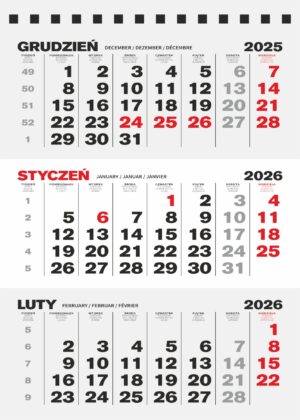 Kalendarium biurkowe do bindowania